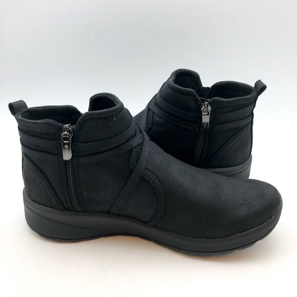 BZEES Womens Gusto Ankle Booties US 8 Wide EU 38.5 Black Fabric Wrap Tassel NIB - Picture 3 of 11